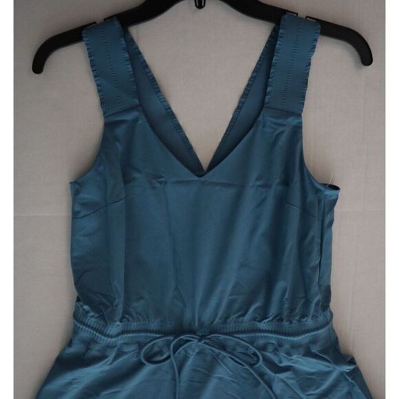 Athleta 659323-02 Women's Sz XS Blue Savannah Strap Drawstring Waist Mini Dress - Picture 6 of 11